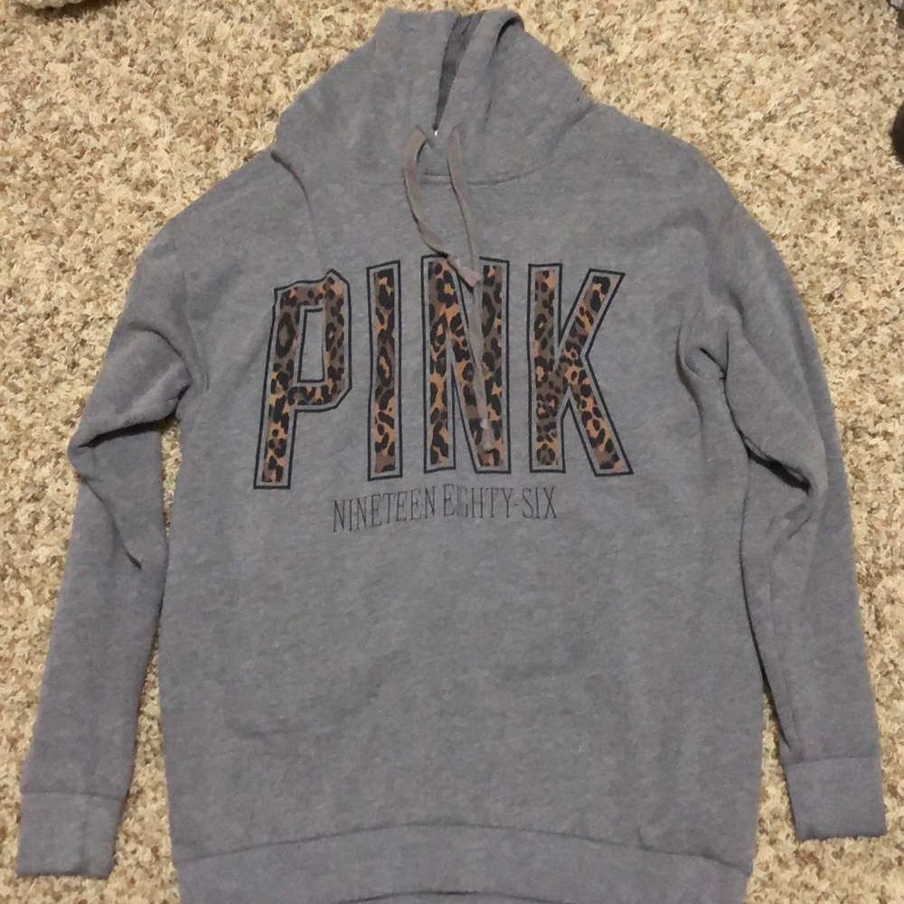 Gray and leopard sweatshirt- long